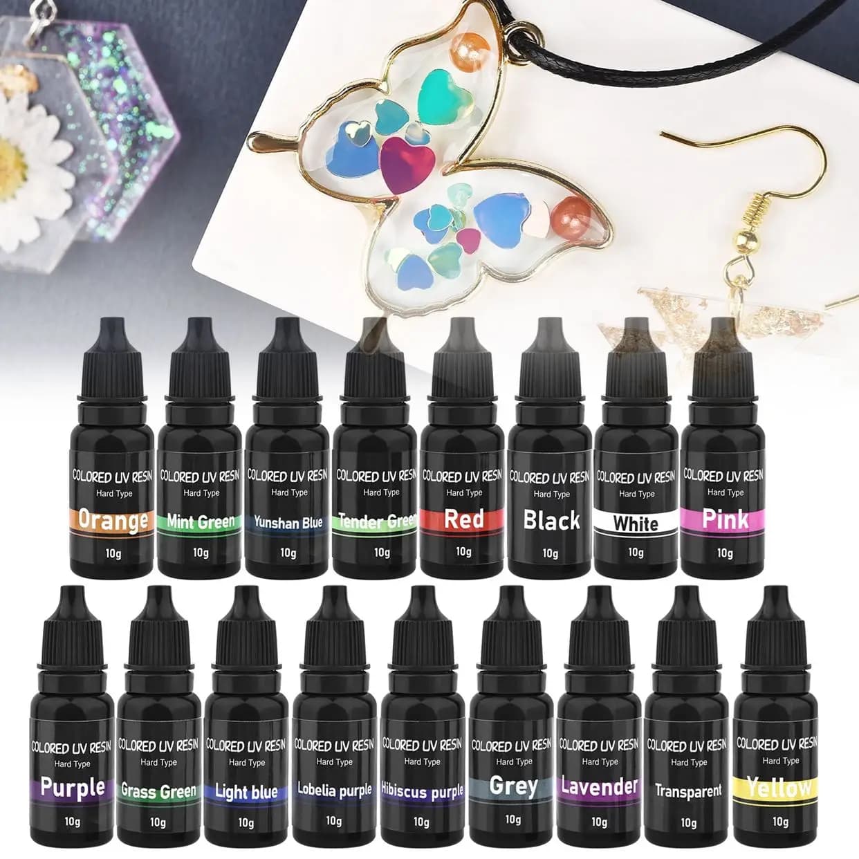 10g Color UV Glue Epoxy Resin Glue High-Definition Transparent UV Pen Irradiation UV Curing DIY Jewelry Making UV Resin Glue