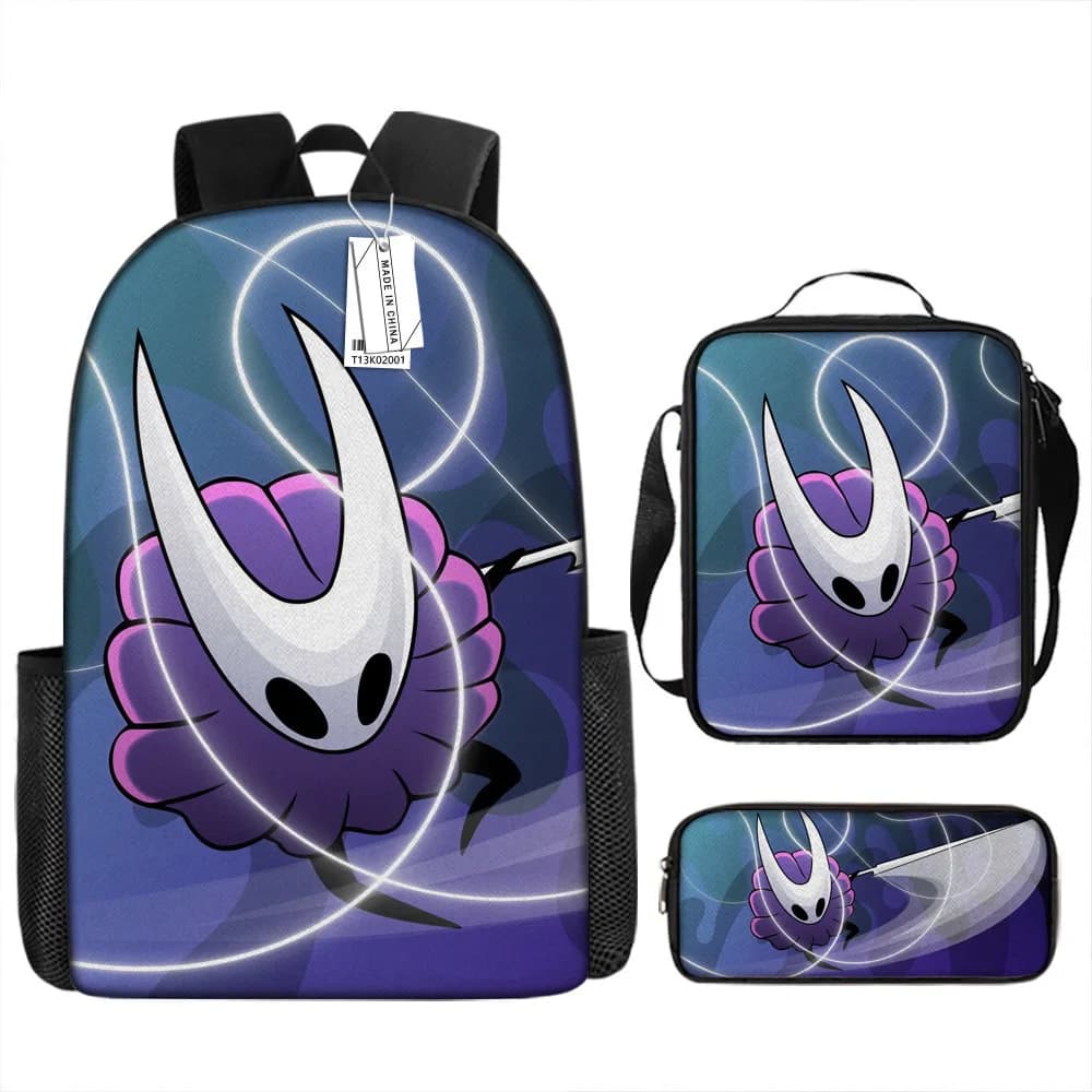 Luxury Novelty Peculiar Cool Hollow Knight 3D Print 3pcs/Set pupil School Bags Laptop Daypack Backpack Lunch bag Pencil Case
