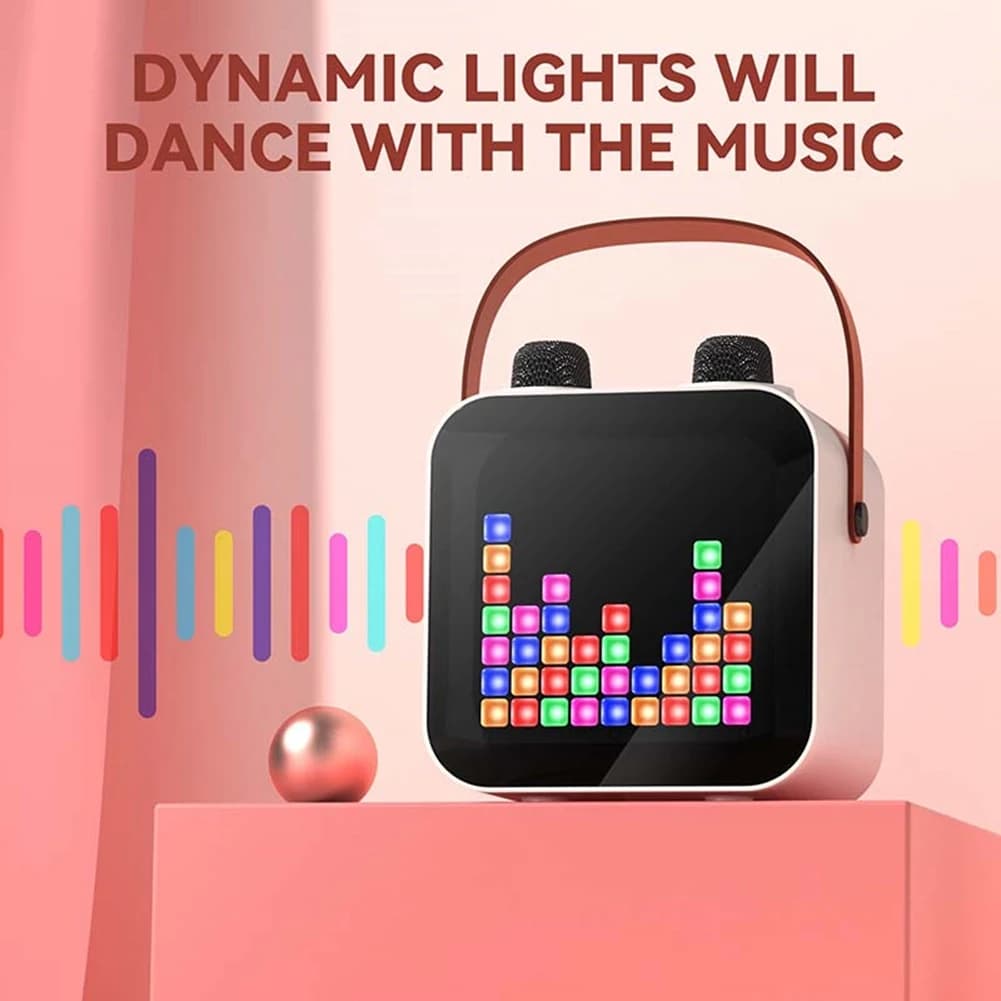 A93E-Macchina per karaoke con schermo a colori, altoparlante Bluetooth portatile, lettore karaoke, microfono
