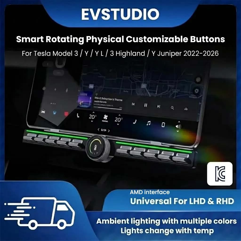 Nuovissimo Pulsante di Controllo Intelligente Multifunzione 3.0 Rotante e Personalizzabile per Tesla Model 3/Y/Y L/3 Highland/Y Juniper