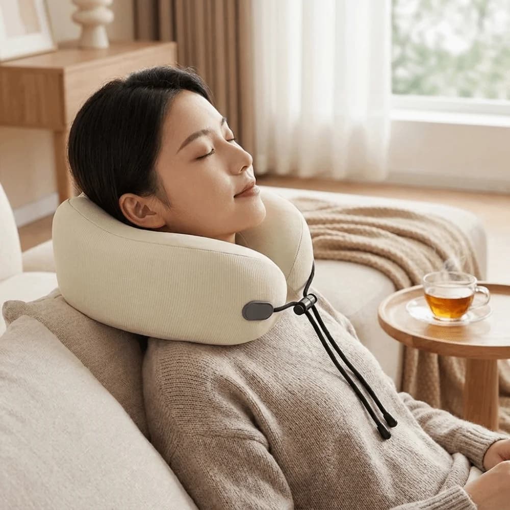 Soft Fabric Slow Rebound Foam Neck Pillow Slow Rebound Foam Compressible Material U Shaped Travel Pillow Ergonomic Shape