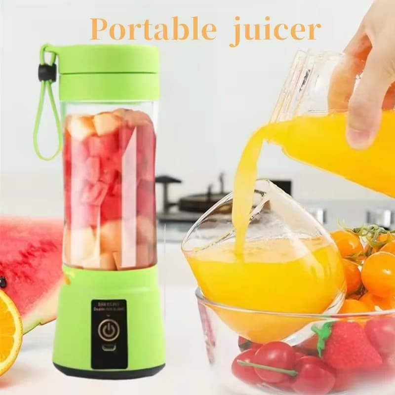 Frullatore Portatile Elettrico con Lama in Acciaio Inox, Mini Tazza da 380ml per Succhi e Frullati, Ideale per il Pendolarismo