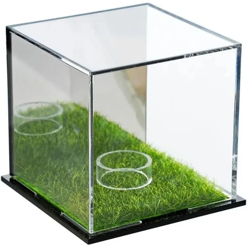 Espositore per Palline da Golf in Acrilico, Scatola Quadrata Trasparente con Specchio, Porta Ricordi Golfici, 1 Pezzo