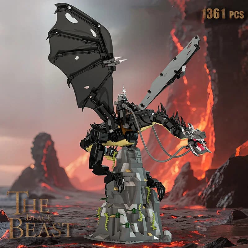 Set di Costruzioni 1361 Pezzi Bestia di Sauron, Modellino Drago Nazgûl Medievale MOC per Adulti e Adolescenti, Regalo per Fan Ragazzi e Ragazze