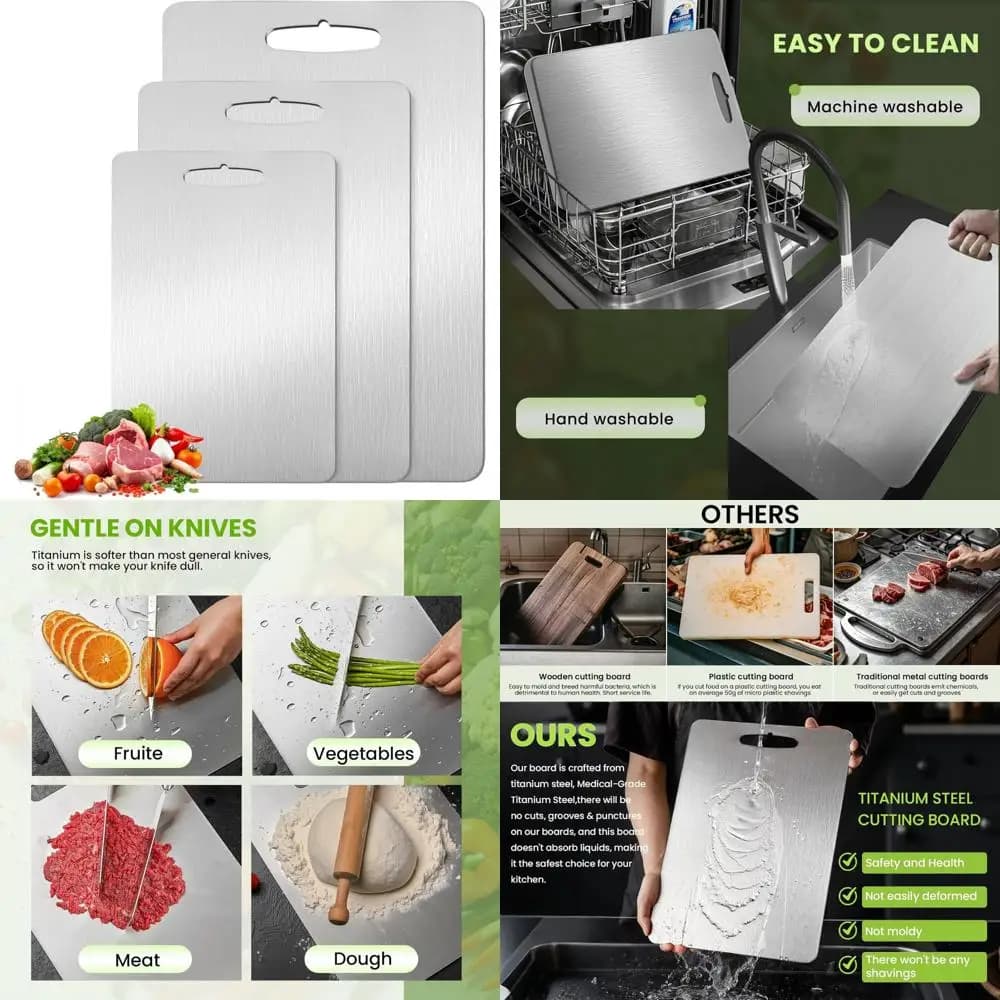 100% Pure Titanium Kitchen Tablets: 2025 update, non-stick, hygienic, durable for long term use