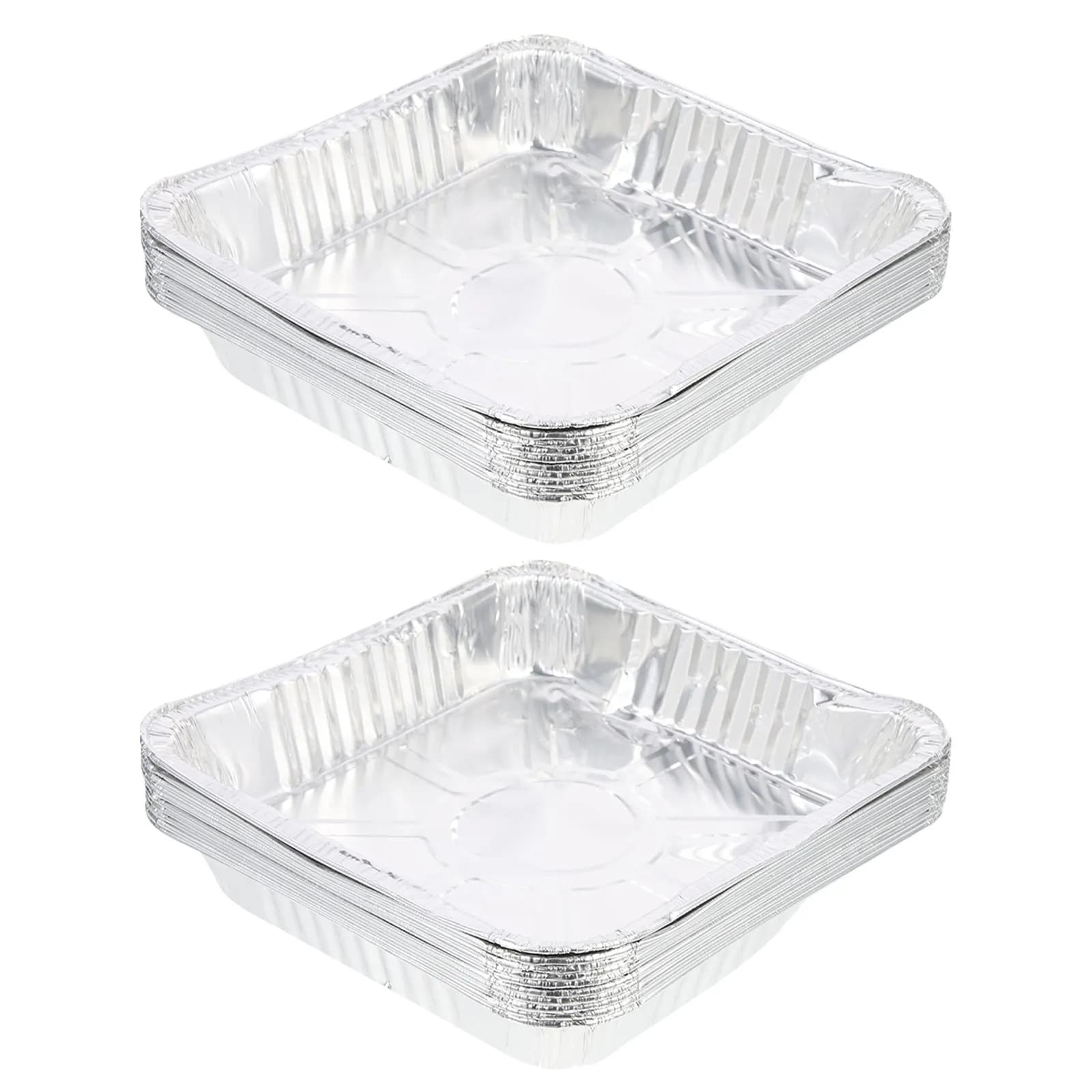 20 Pezzi Teglie in Alluminio da 1440ml, Contenitori Quadrati per Torte, Pane e Alimenti, Vaschette in Alluminio per Friggitrice ad Aria, Forno e Grill