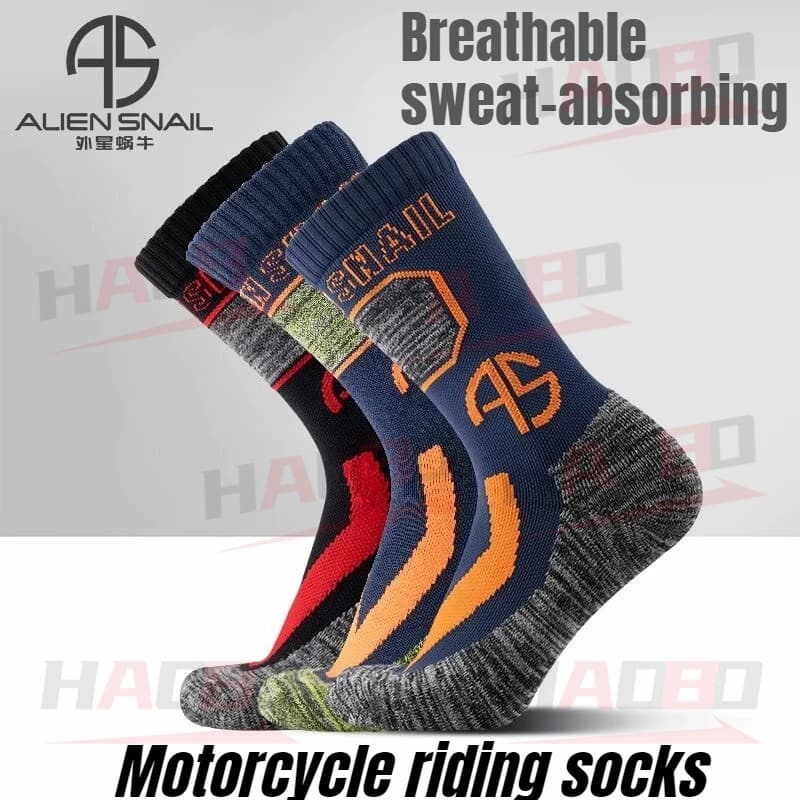 Motorcycle Riding Socks Men Women Mid-Calf Thick Anti-Odor Motorcycle Ankle Protection Socks Professional Sports Breathable Sock