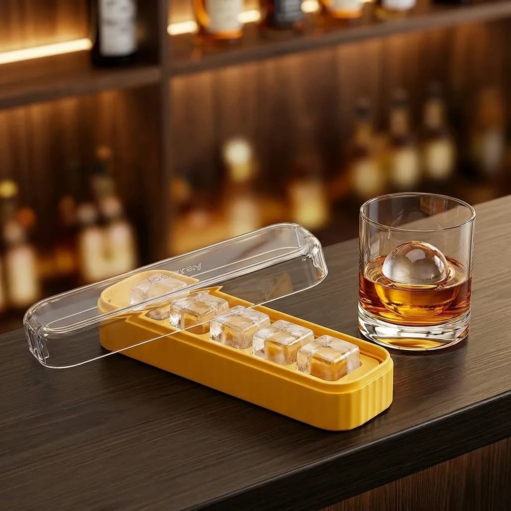 Stampo per Cubetti di Ghiaccio Quadrati Mini, Riutilizzabile, in Plastica per Alimenti, con Coperchio, per Bevande Estive e Succhi, Accessorio da Cucina