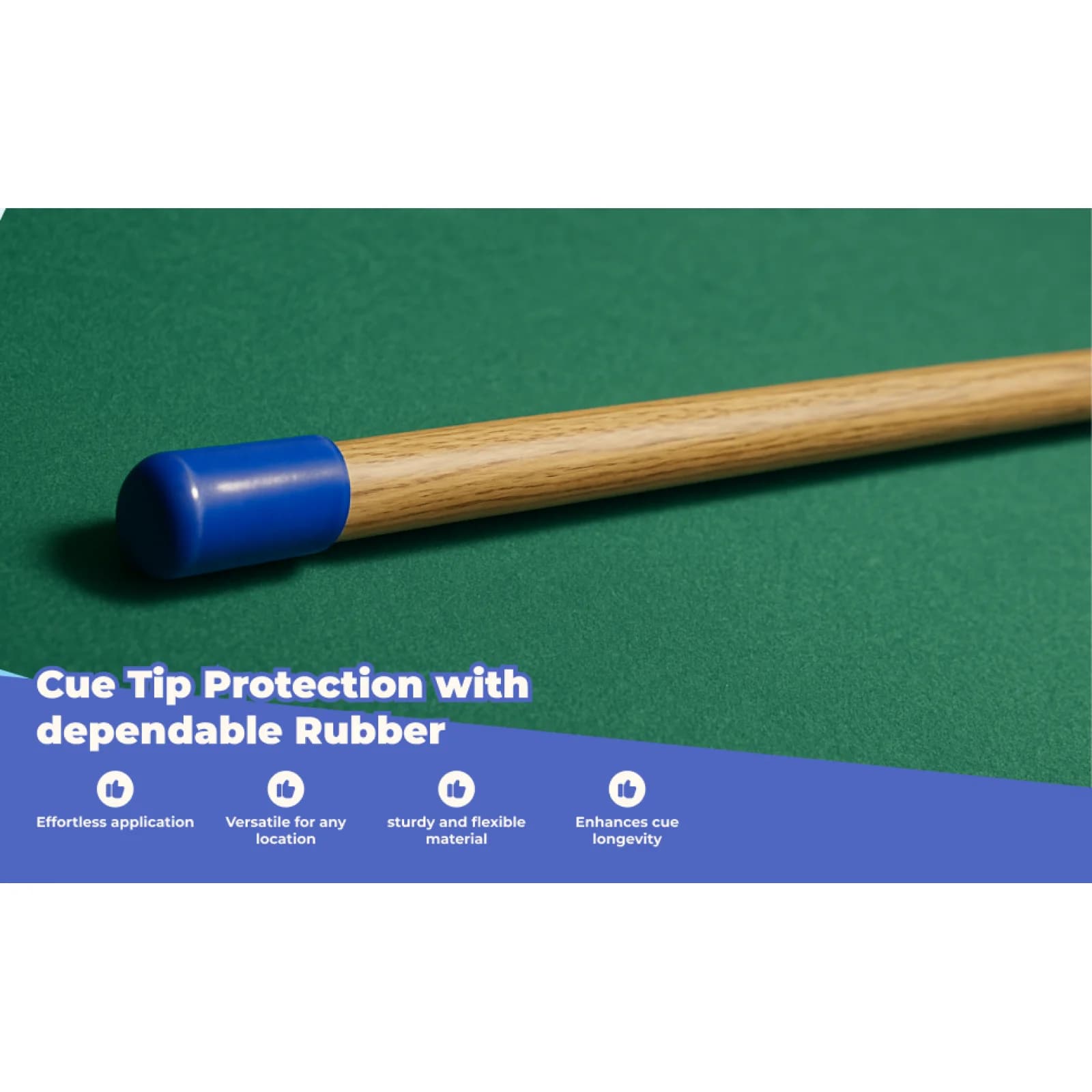 Pool Cue Tips Protector Anti Slip Rubber Cap Head Cover for Billiard Cue Sticks Billiards Accessory Set
