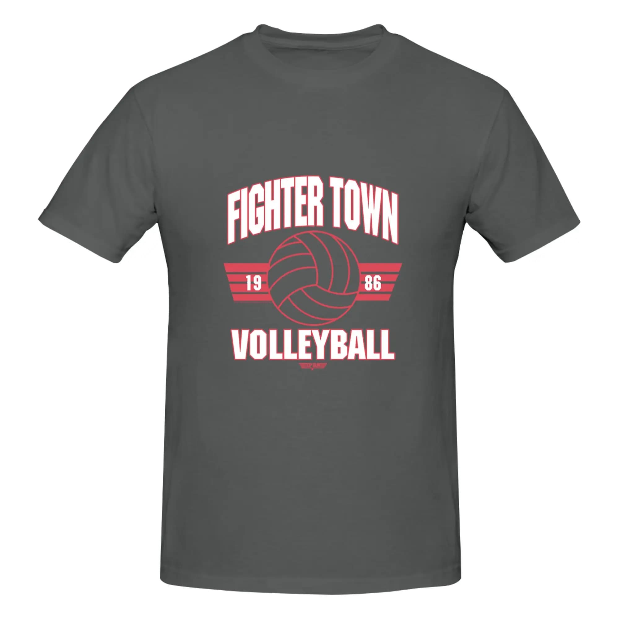 Funny Top Gun Fighter Town Volleyball 1986 Promozione T-shirt stampata da uomo T-shirt unisexNero