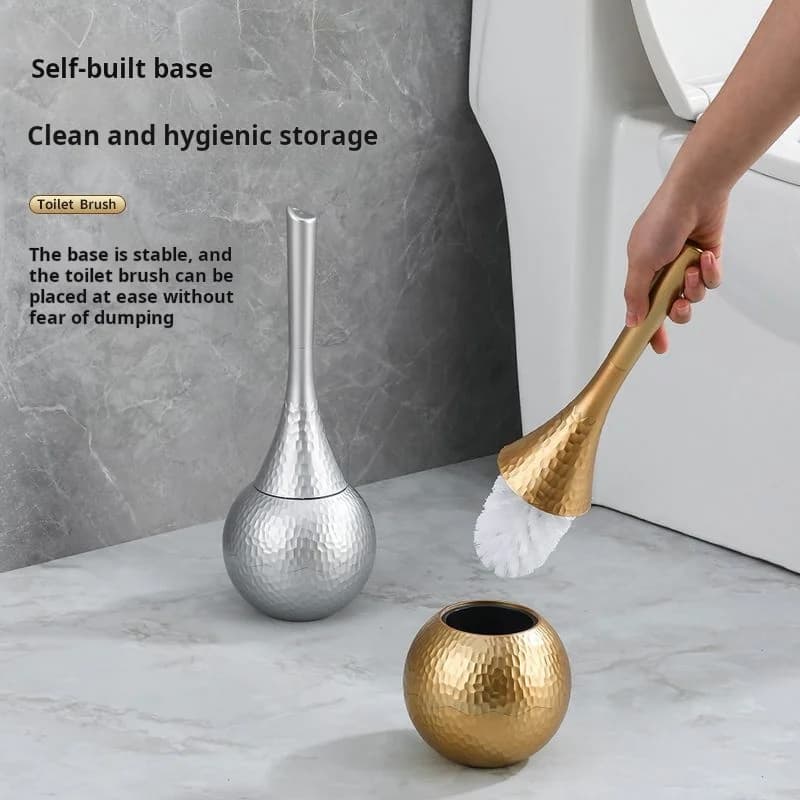 For Household & Restroom Durable Hygienic Design Premium Long Handle Toilet Brush with Holder, High-End Bathroom Cleaning Brush