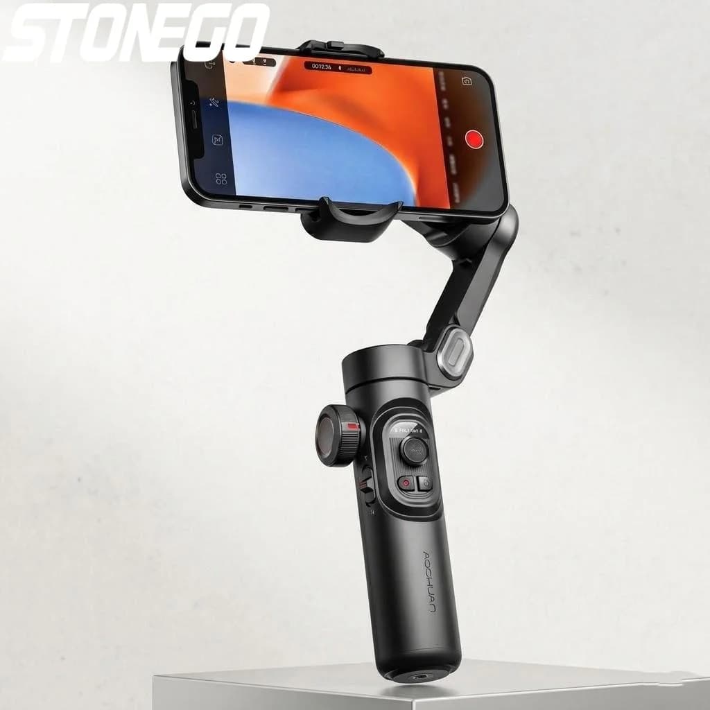 Stabilizzatore Gimbal Portatile a 3 Assi per Smartphone, Asta Selfie Anti-Vibrazione con Tracciamento del Viso per Registrazioni Video Fluide
