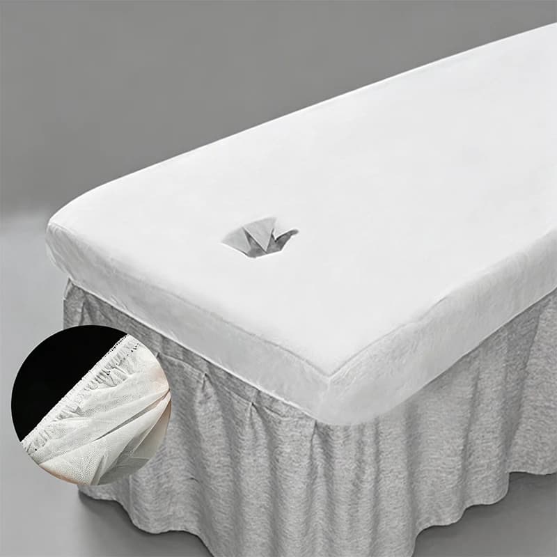 10-Pack Disposable Massage Bed Sheets, Thickened Elastic Full-Cover Bed Covers, White Non-Woven Fabric Material, Suitable for Wellness Centers, Disposable Beauty Bed Covers, Beauty Salon Massage Bed Protective Pads, Clean and Hygienic, Easy to Change between Customers