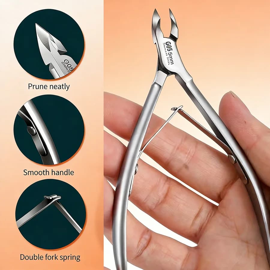 Forbici professionali per cuticole - per Beige chiaro morto e vecchio, strumento per manicure e cura dei piedi di precisione, design portatile