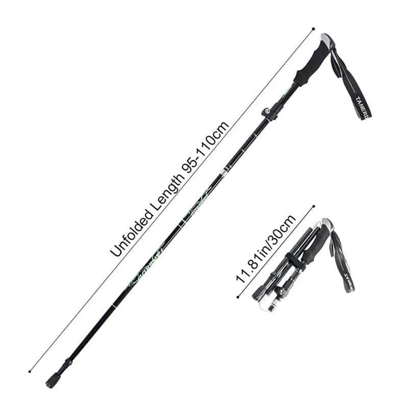 5 sections outdoor telescopic folding camping bench, portable trekking stick for the elderly, easy to wear in the bag