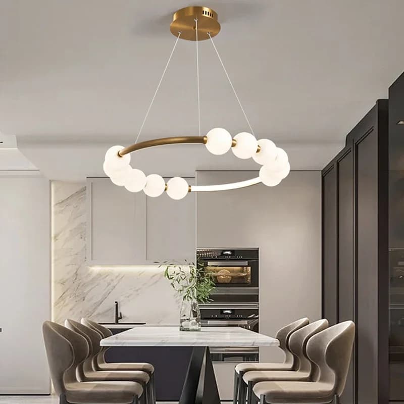 Lampada a sospensione moderna ad anello a LED di lusso per soggiorno, sala da pranzo, camera da letto, soffitto alto, decorazioni per la casa, lampadari