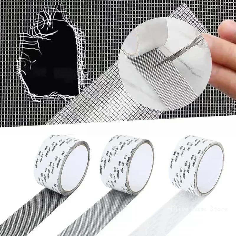 Nastro di riparazione per schermo per finestra da 2 m Zanzariera Patch di riparazione autoadesiva Forte repellente per insetti Fori per rete per mosche Forte facile da riparare