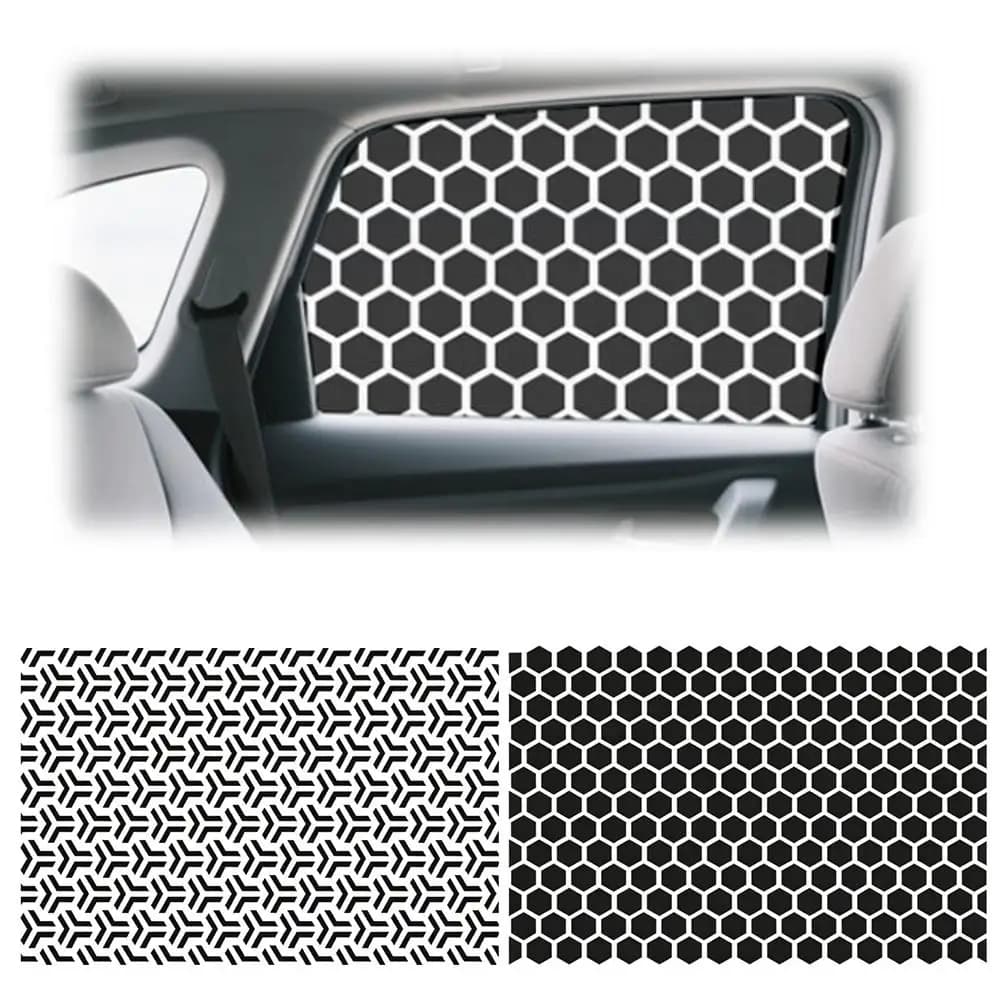 Car Stickers Window Decal Honeycomb Matte Black Waterproof Scratch Resistant B Pillar Triangular Cover Auto Decor Accessories
