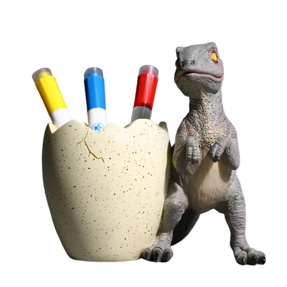 Resin Dinosaur Decoration Dinosaur Pen Holder Resin Desk Ornament Cute Dino Toothbrush Toothpaste Holder Fun Makeup for Bathroom