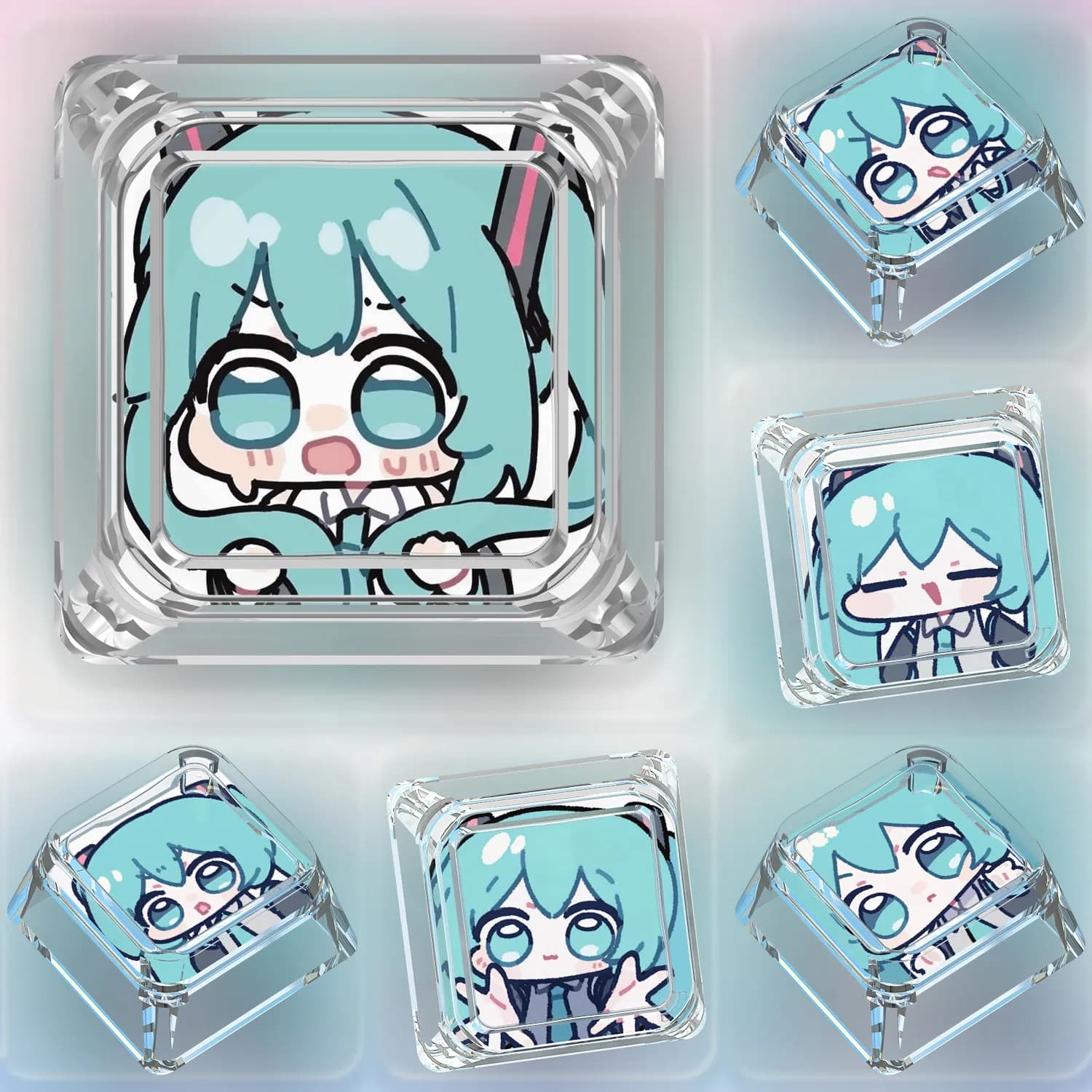 Keycaps Personalized Mechanics Fai-da-Te Mikus Kawaii for Cross Mechanic Keyboard, Gift Toy for PC
