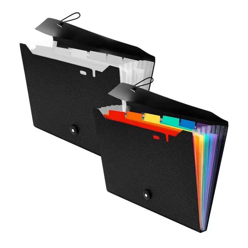 Cartella di File espandibile arcobaleno a 13 tasche, organizzatore di documenti formato lettera A4, cartella a fisarmonica portatile, archiviazione da scrivania per la scuola