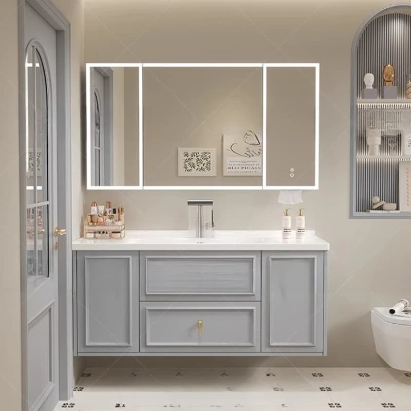 Vanity Profumo Mobiletto da bagno Scaffali per WC Lavandino a specchio Mobiletto da bagno Armadietto a specchio moderno Archivadores Mobili per camera