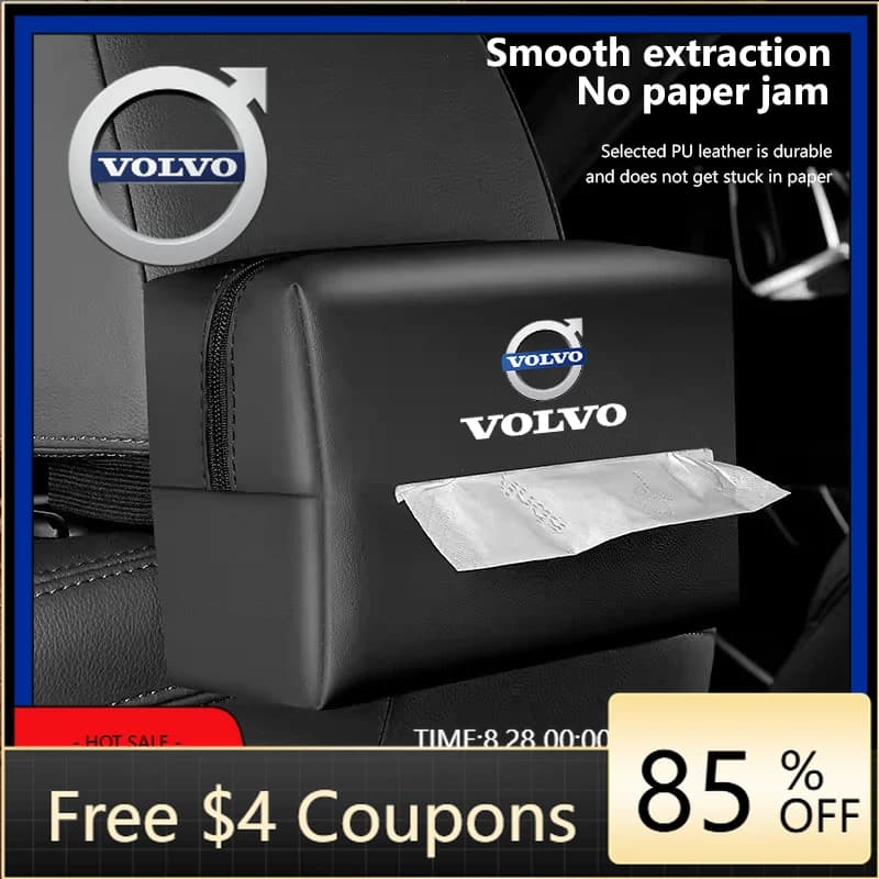 Copricerchi con Organizer Porta Fazzoletti Auto, Scatola Porta Asciugamani, Accessori per Volvo XC90 V90 V60 XC60 V40 S80 S60 S90 C40 X