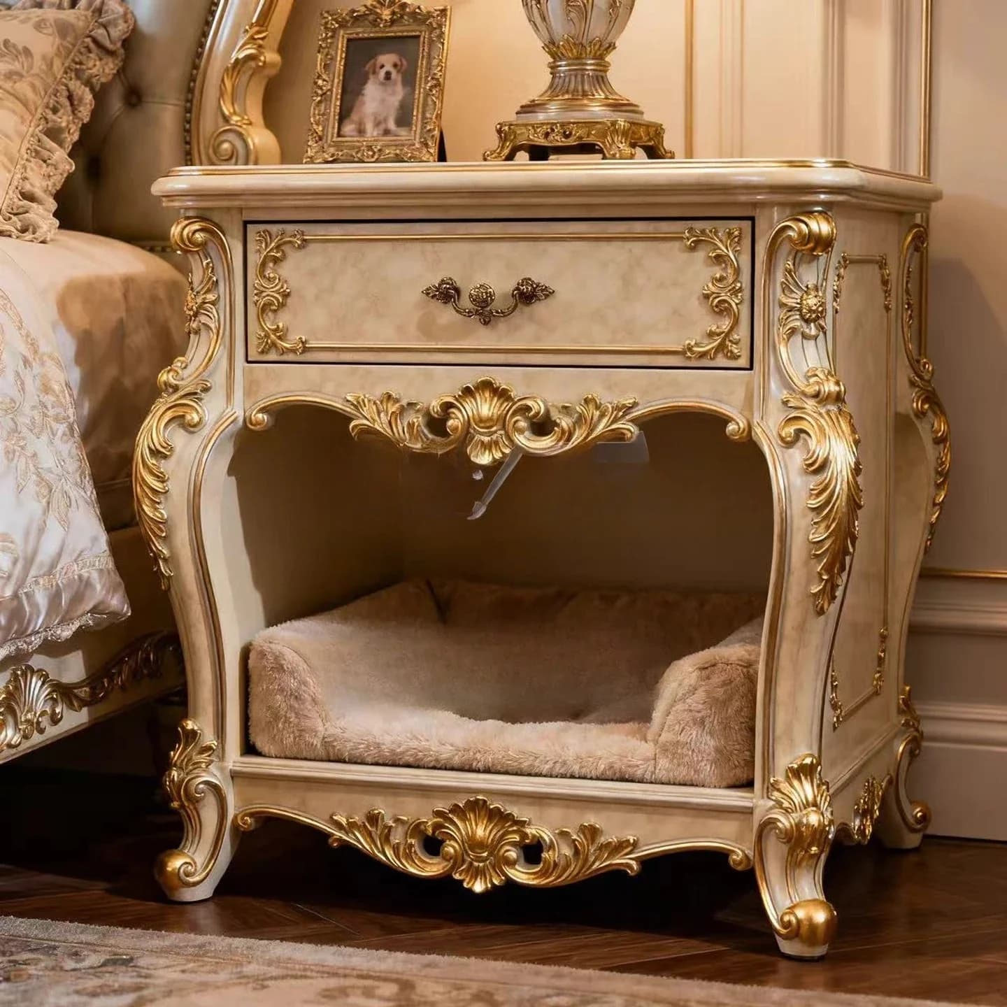 AAPet Furniture Comodino in legno massello Gatto Cane Villa Gatto Letto per cani Gatto Cane reclinabile