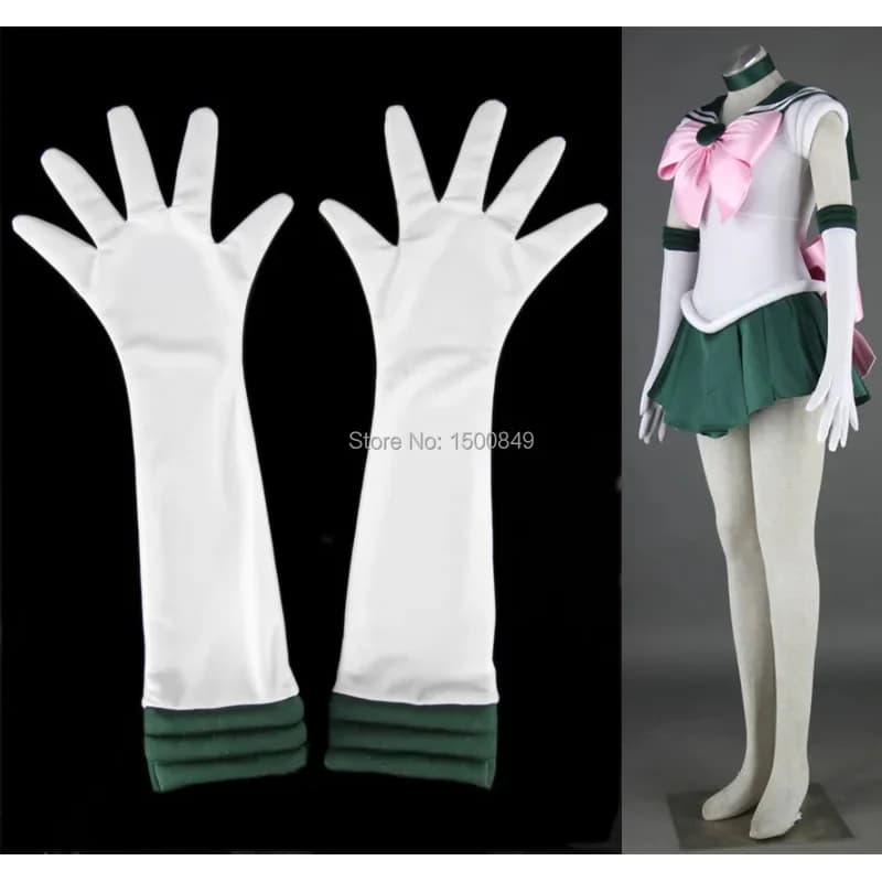 CyAthemis Anime Sailor Makoto Kino Sailor Jupiter Costume Cosplay su misura con guanti, fiocchi, elastici per capelli e fasce per adulti