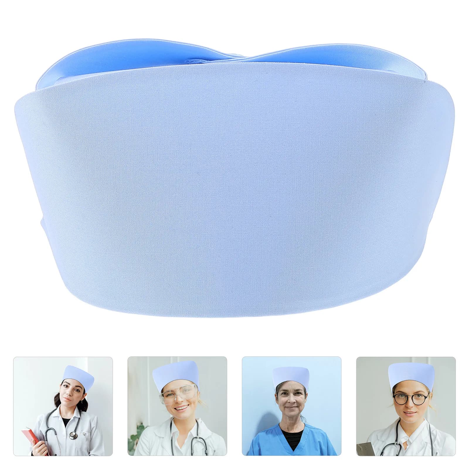 Cappello da Infermiera Sottile Blu per Donne, Misto Cotone-Poliestere, Comodo e Traspirante, per Ospedale, Clinica, Scuola Infermieristica