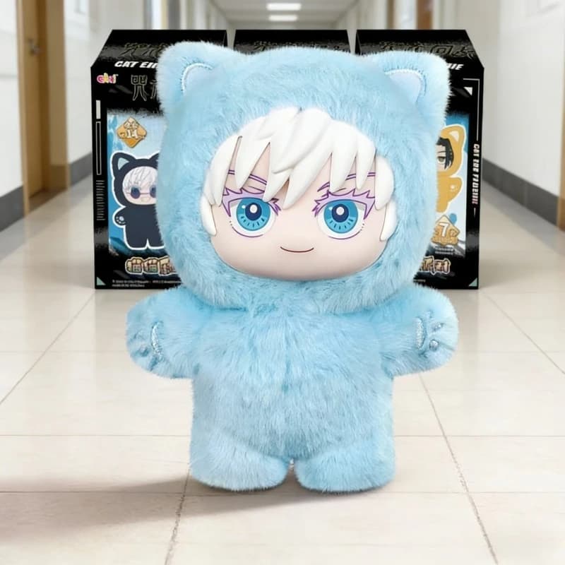 Peluche Jujutsu Kaisen Cat Party Blind Box | Bambola di cotone Gojo Satoru Geto Suguru | Peluche Anime Morbido, Regalo per i Fan