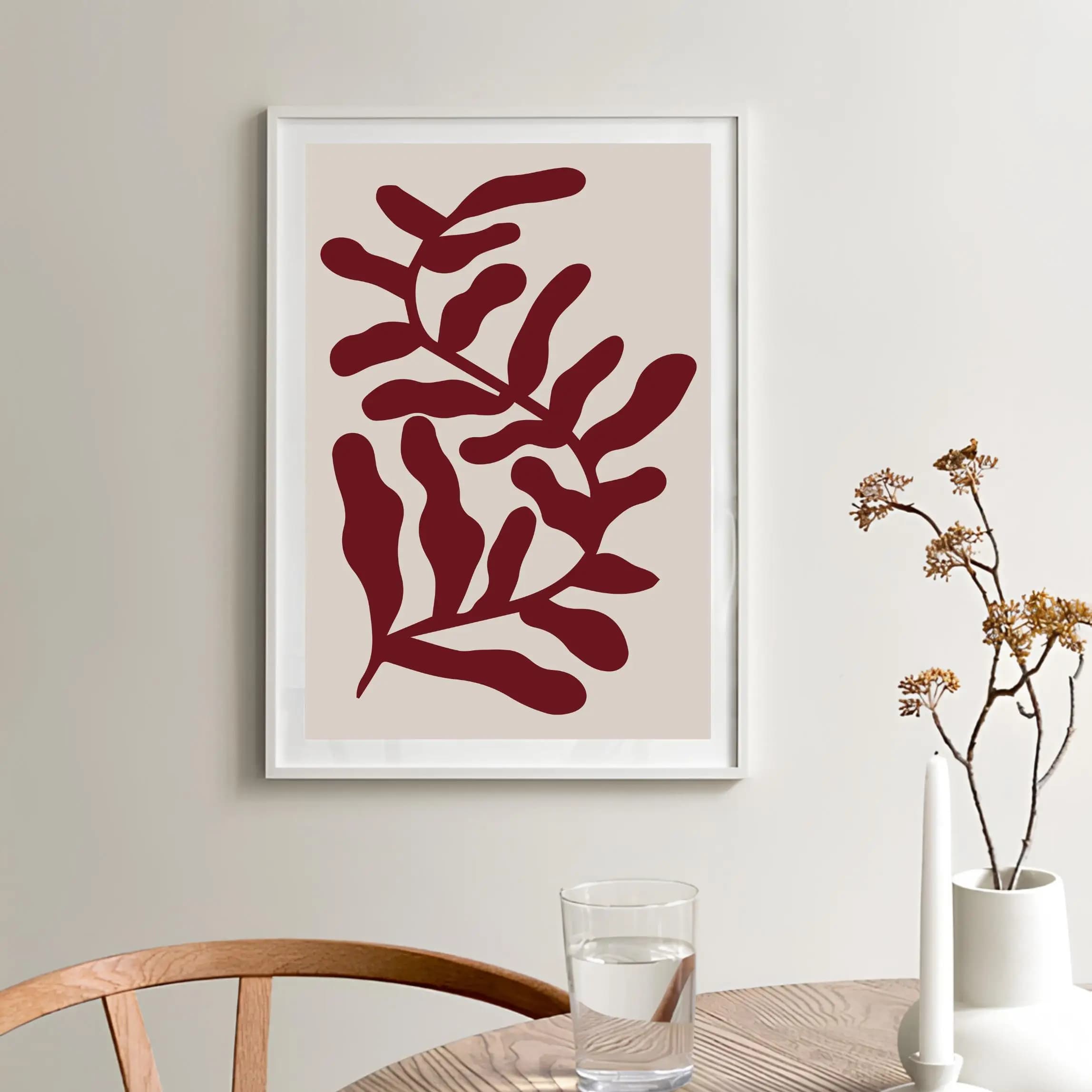 2026 Burgundy Red Gallery Autumn Poster Print Fall Print Abstract Botanical Print Self Love Affirmation Print Trendy Wall Art De