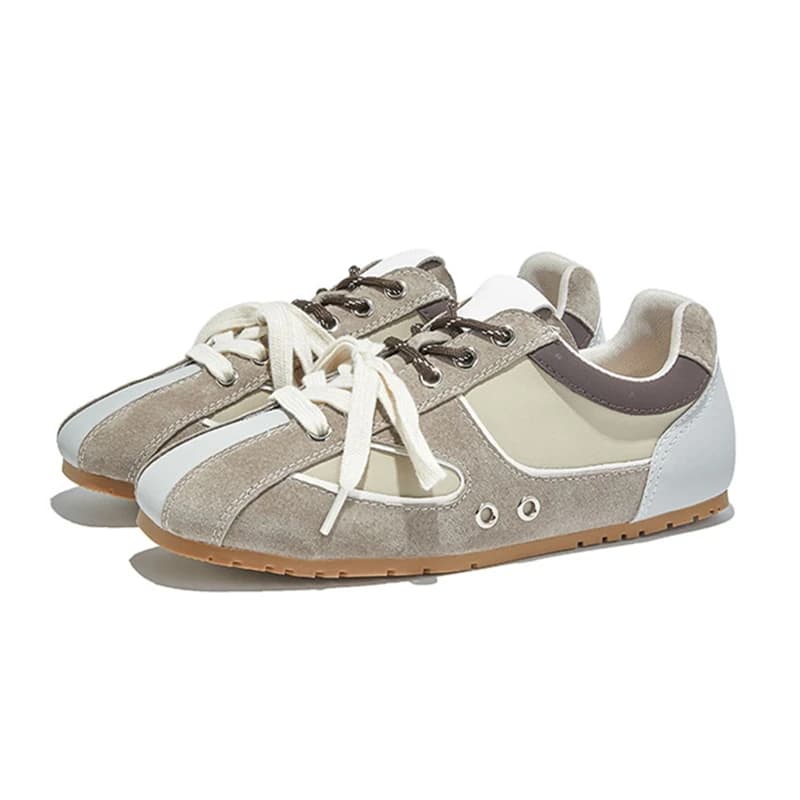 AIYUQI Women's Sneakers Flats 2026 New Square-Toe Colorblock Women's Virtue Training Shoes Large-Size Fashion Sneakers Female