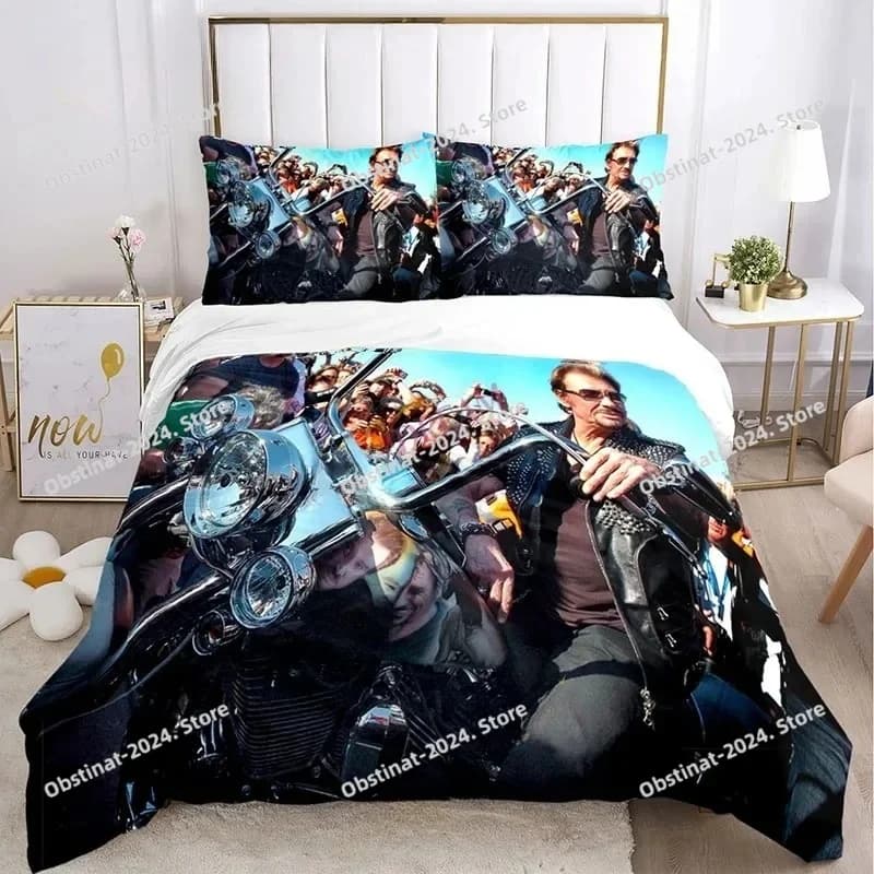 Copripiumino Rock Johnny Hallyday Federa Set biancheria da letto Ragazzo Ragazza Decorazione camera da letto Regalo per bambini Singolo Doppio di grandi dimensioni