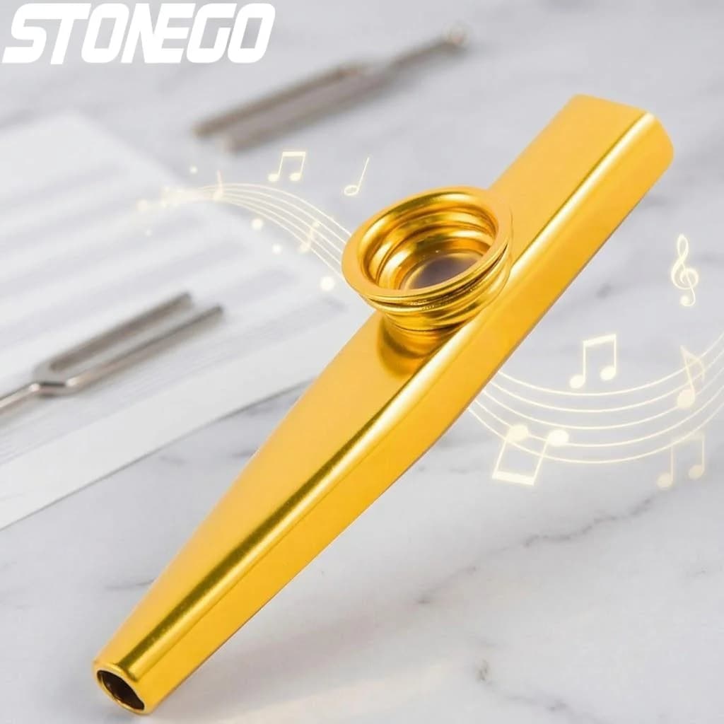 Kazoo in Metallo, Strumento Musicale Facile da Suonare per Principianti, Ideale per Accompagnamento Chitarra e Ukulele, Perfetto per Bambini, Adulti, Feste e Spettacoli