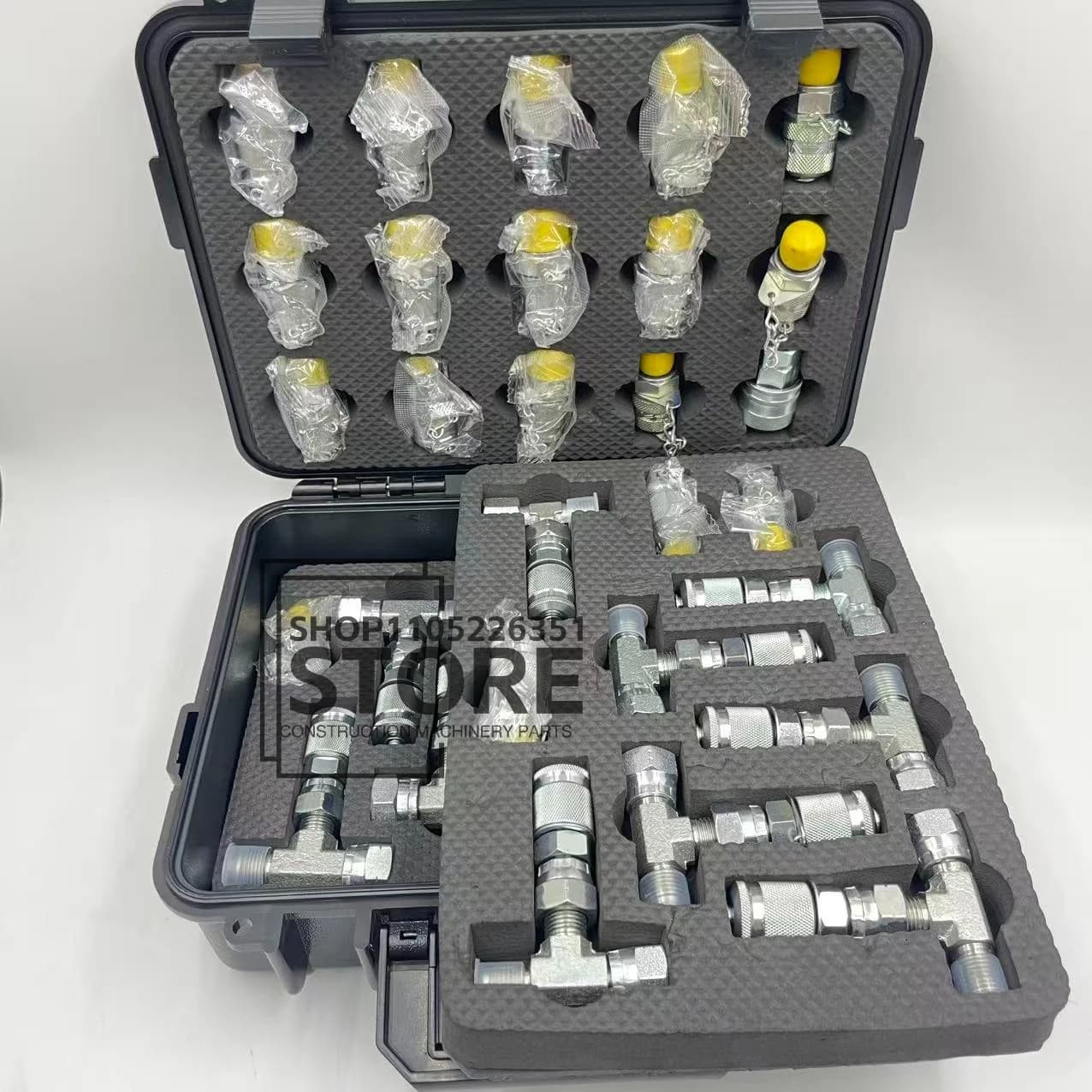 Hydraulic Pressure Gauge Adapter Kit - 20 Joints 14 Tees for Excavator Pilot Valve & Travel System