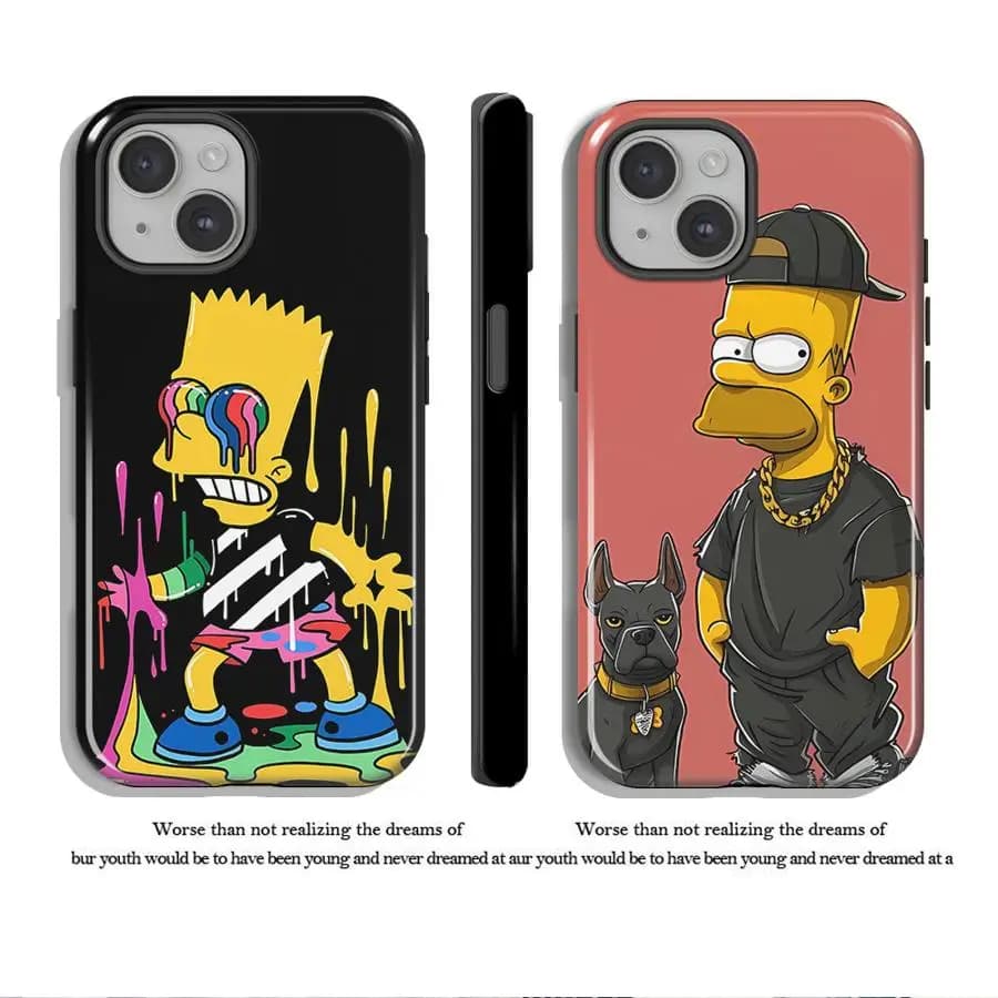 Cover Morbida per iPhone Apple con Cartone Animato I Simpson per iPhone 17 Plus 15 Air 11 XS XR 13 14 16 Pro Max 16e 12