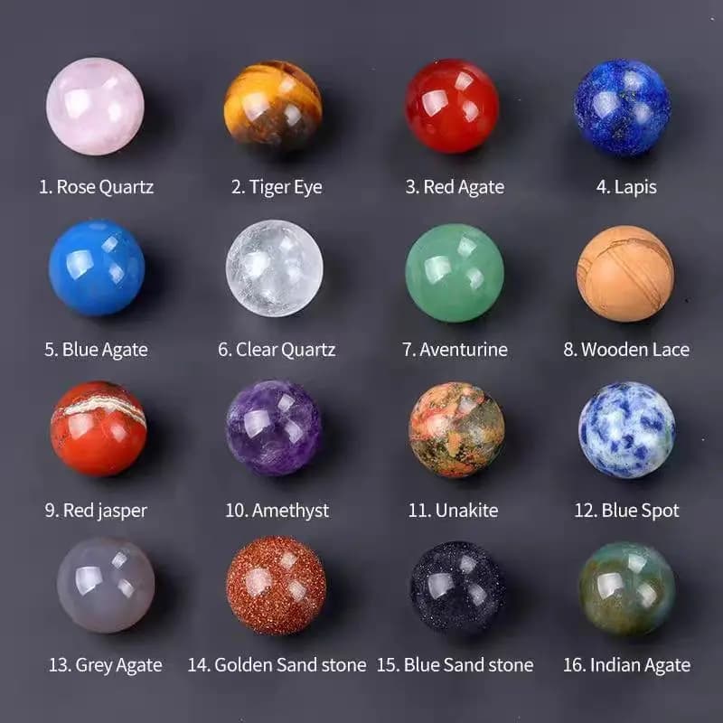 16mm Pietra naturale Sfera rotonda Ametista Quarzo rosa Guarigione Gemme di cristallo Sfera Chakra Globo Decorazioni per la casa Regali