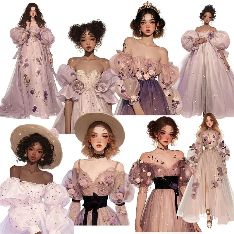 1 set acquerello moda rosa viola vestito ragazze adesivi scrapbooking decorativo cancelleria fai da te decalcomanie riviste quaderni