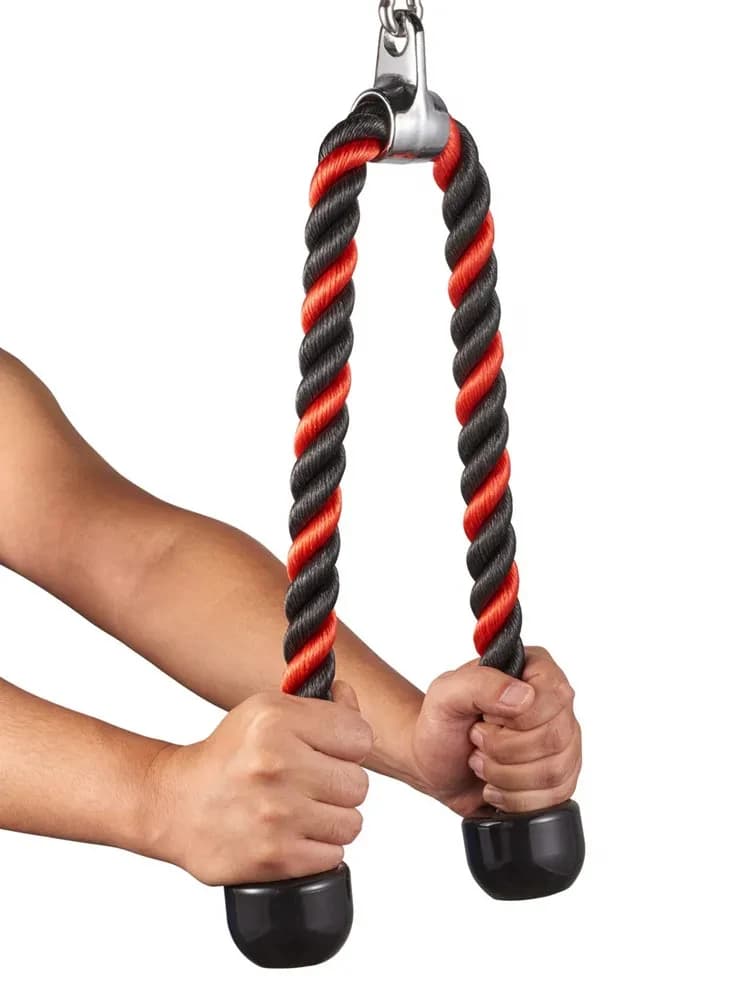 Corda per tricipiti resistente da 70/90/120 cm, attacco per cavo fitness pull down, bicipiti, tricipiti, esercizi per muscoli posteriori, corda in nylon rivestita