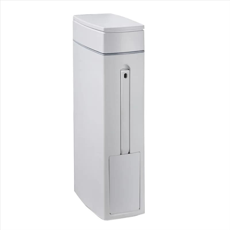 N09R-Con spazzola pattumiera screpolata ultrasottile per uso domestico bagno WC in plastica con cestino portaoggetti per scopino con coperchio
