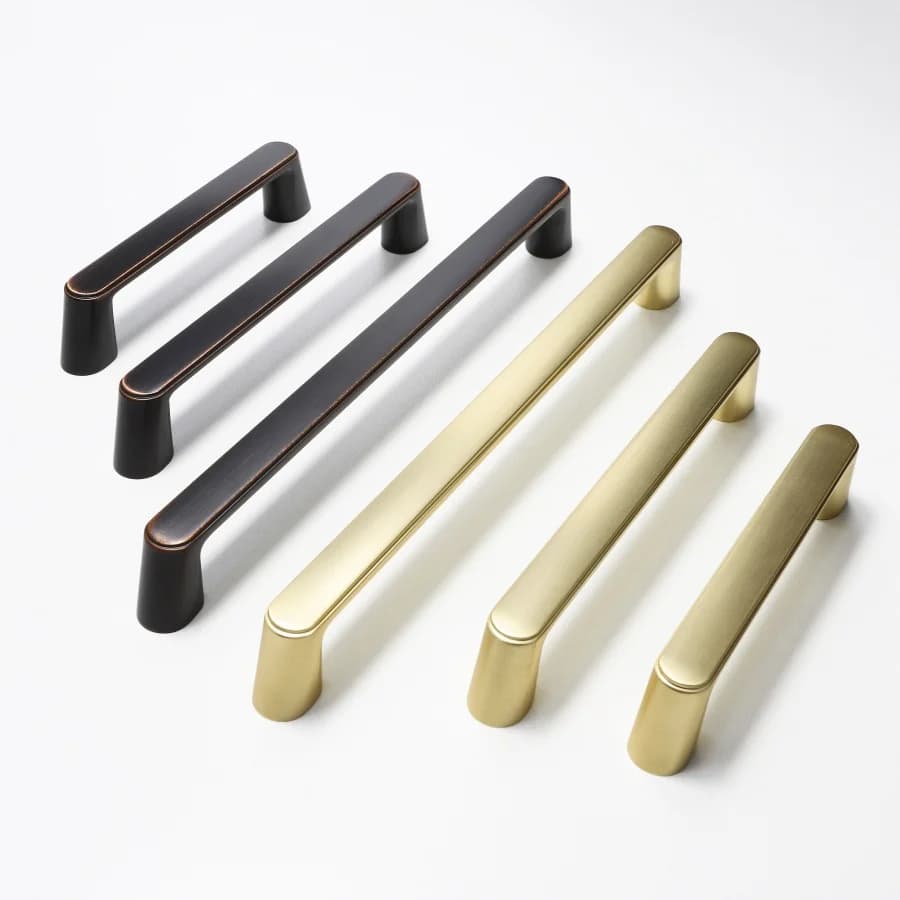 Maniglie Moderne in Lega di Zinco per Mobili, Pomelli per Ante di Cucina Oro e Nero, Maniglie per Armadi e Cassetti