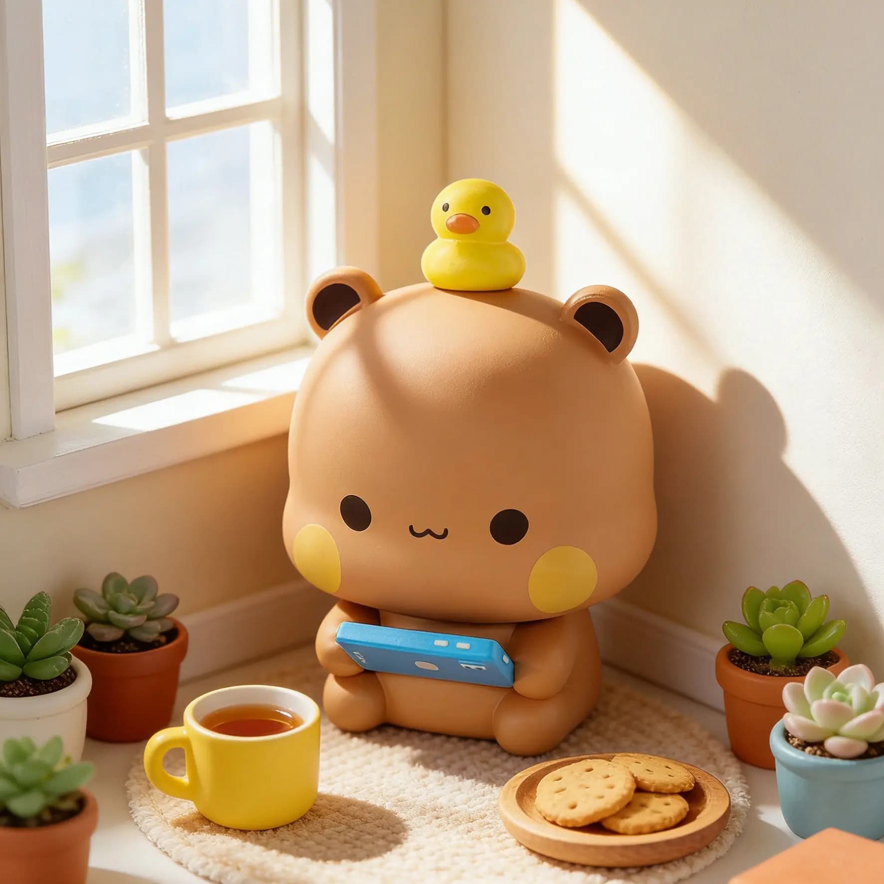 Genuine Dudu And Bubu Blind Box Series Busy Being Cute Lovely Garage Kit Collection Home Ornament Car Decor Toys Birthday Gifts