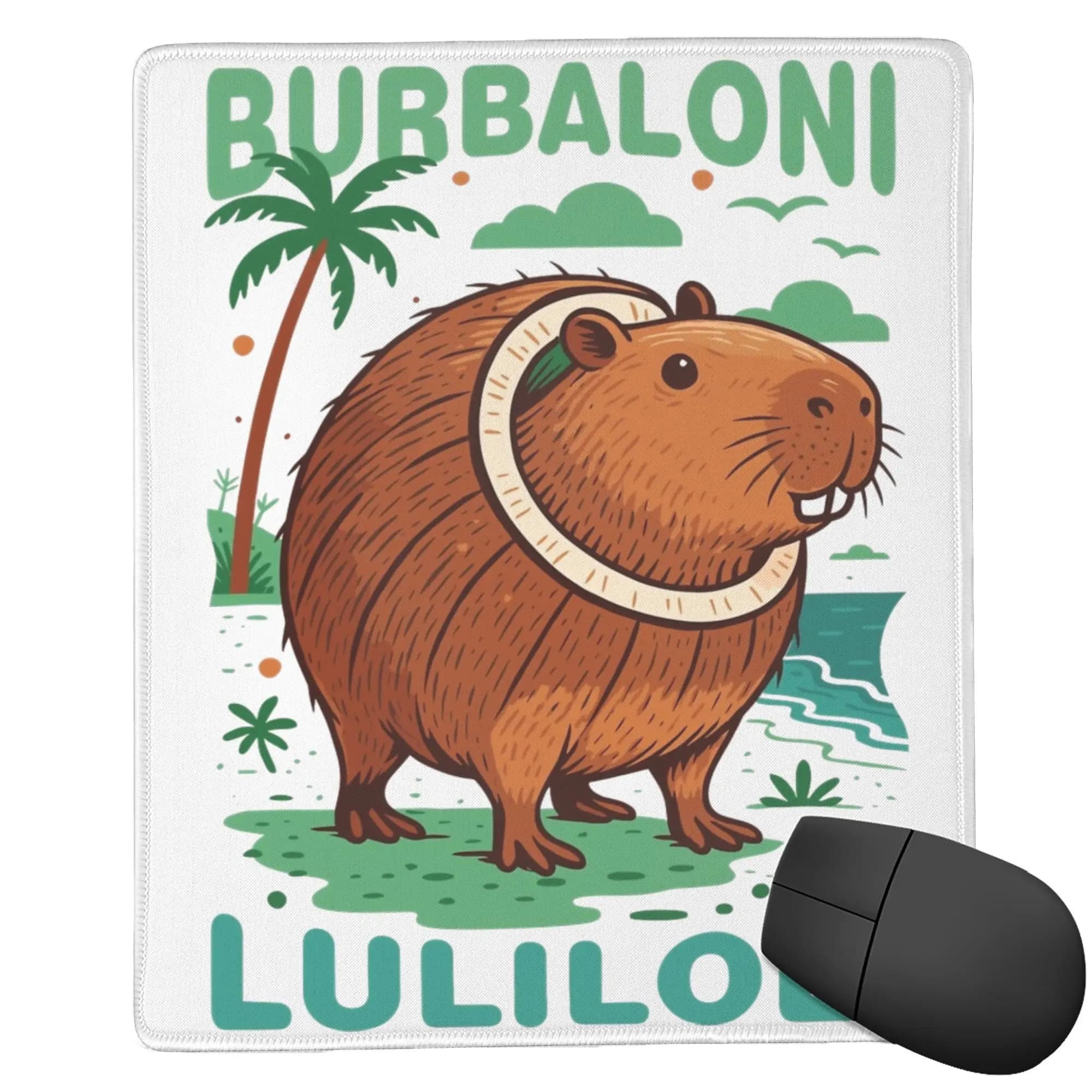 ,Burbaloni Luliloli Capibara Brainrot italiano Tappeto per PC Tappetino per mouse Tappetino per mouse per computer in gomma da gioco