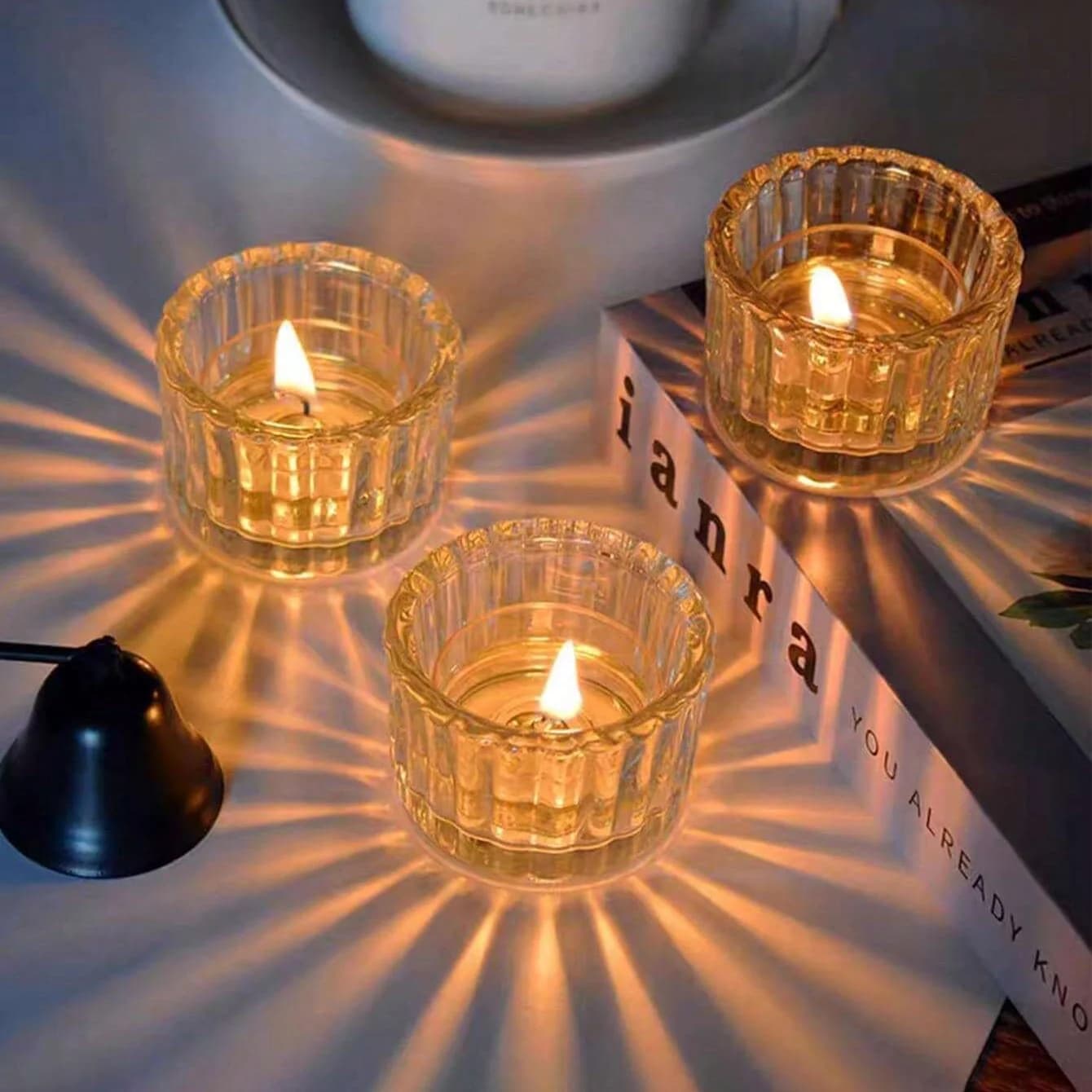 Glass candle holder 2 pieces, small transparent candle holder, centerpiece, home decorations, for weddings, festivals, birthdays