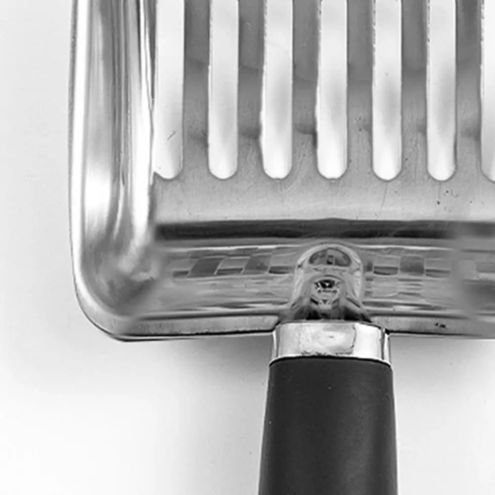High-quality Cat Scoop Stainless Steel Cat Litter Scoop with Non-slip Handle Durable Metal Mesh Poop Sifting Scooper Easy-clean