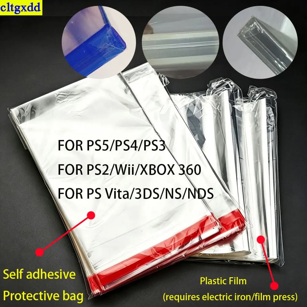 Cltgxdd 50/100 Piece FOR PS2/PS3/PS4/PS5/Wii/XBOX360/PSVita/NDS/NS/3DS Packaging Hot Stamping Film Self-Adhesive Plastic Film