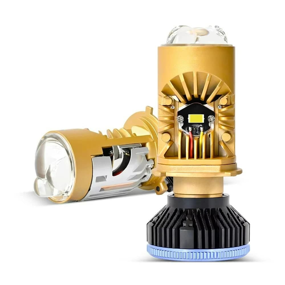 T8PRO 75W Faro Laser ad Alta Potenza con Lente, Mini Proiettore a Doppio LED H4 per Auto 12V