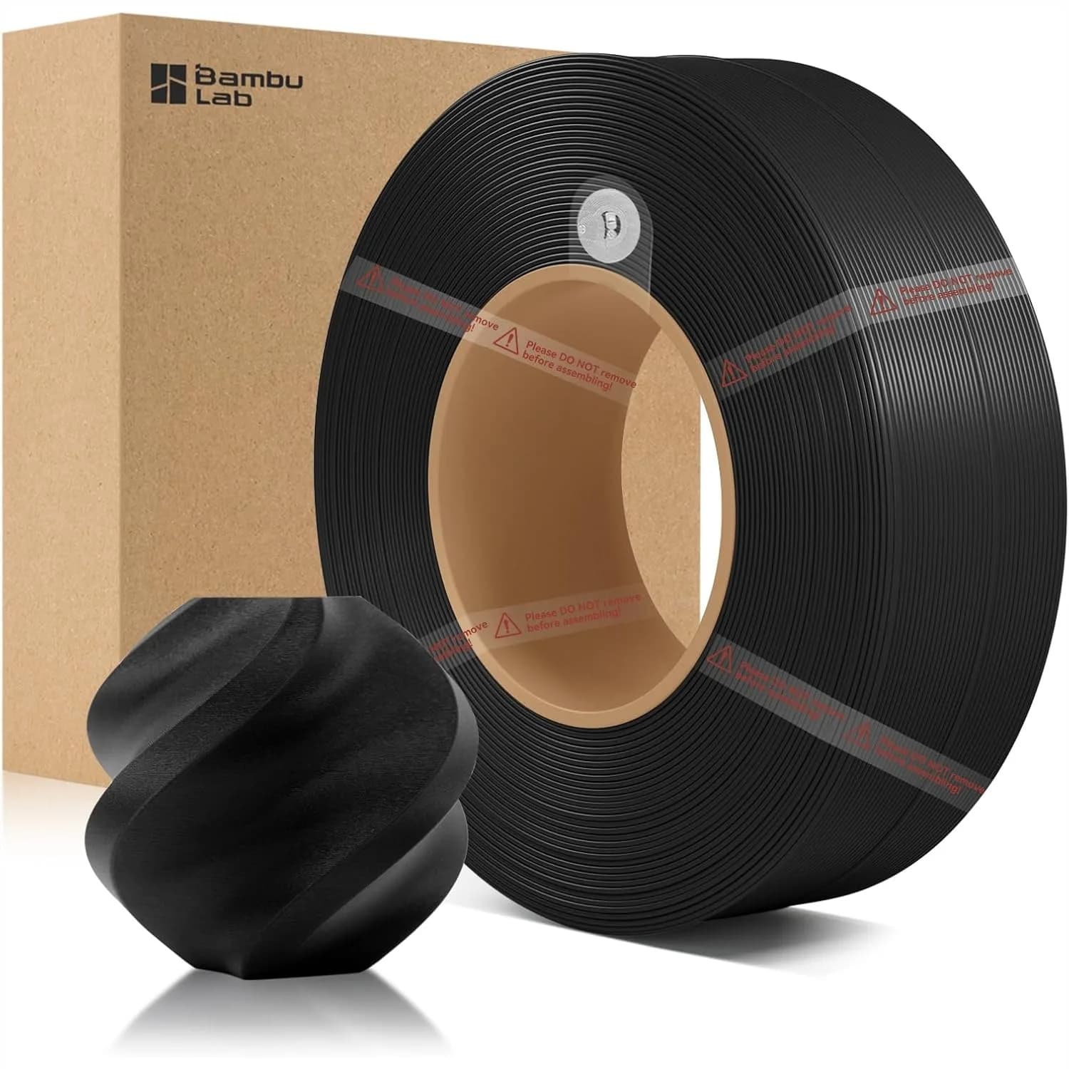 Filamento PLA Opaco per Stampante 3D 1.75mm, Nero Carbone Bobina da 1kg, Facile da Stampare con RFID per AMS