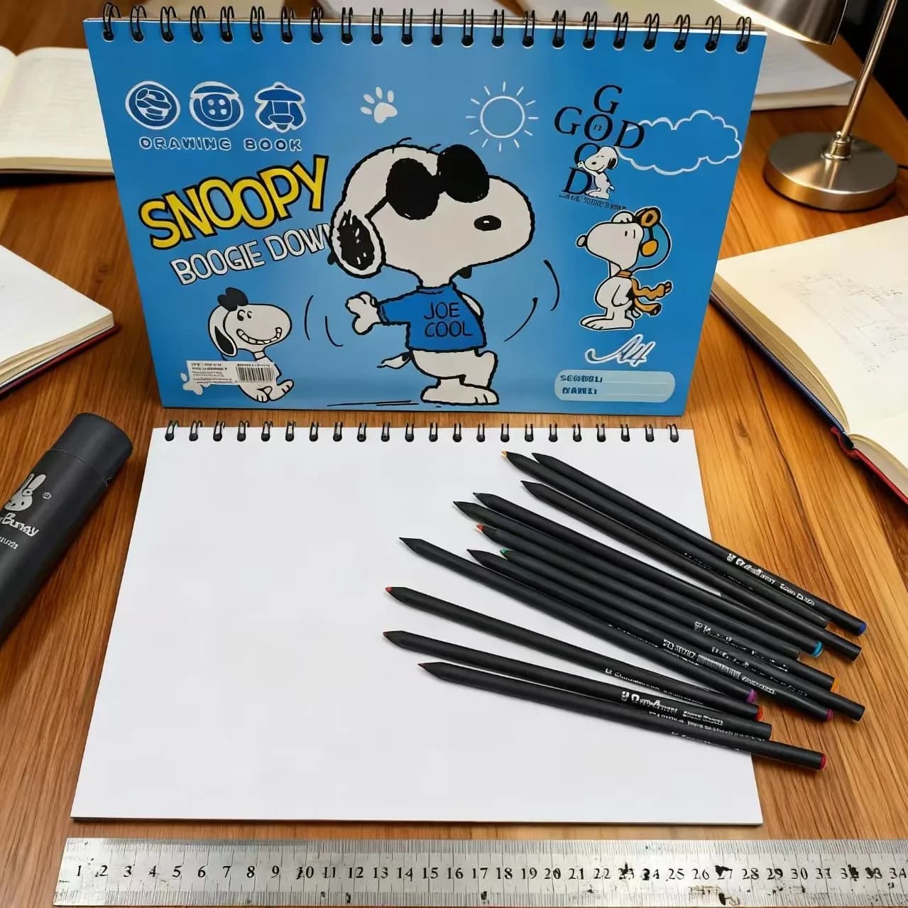 Snoopy Sketchbook Drawing Book 30Page Art Book Hand-drawn Book Blank Thickened Coil Loose-leaf Hard Shell Flip Watercolor Hand